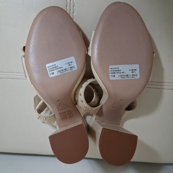 SCHUTZ Enola Cream and Gold Block Heel Sandals Size 7.5B NWOT - Picture 4 of 7